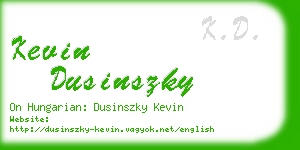 kevin dusinszky business card